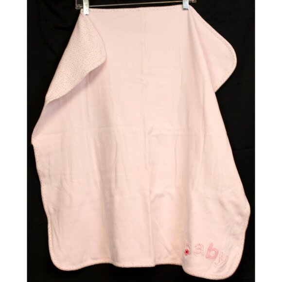 Carters Baby Girl Blanket Pink Stripes Calico Flowers 30" Stroller Car Seat Swad - Picture 2 of 12